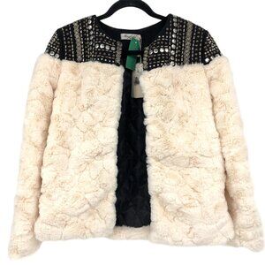 Black & White Beaded Teddy Coat | Perfect for Any Occasion